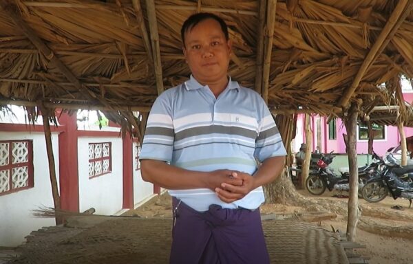 Hla Kyaw Soe in his village.